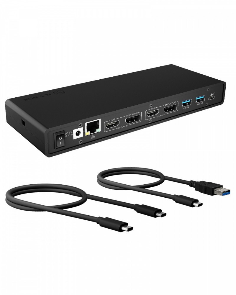 RaidSonic Technology Stacja dokująca IB-DK2245AC 13w1, 2xDP,2xHDI,USB, LAN, USB-C, PD do 60W