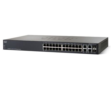 Cisco Systems Switch zarządzalny Cisco SF300-24 24x10/100 2x100/1000 2xSFP Combo Rack (SRW224G-K9)