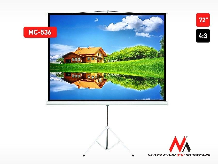 Maclean Ekran projekcyjny MC-536 na stojaku 72' 4:3 145x110