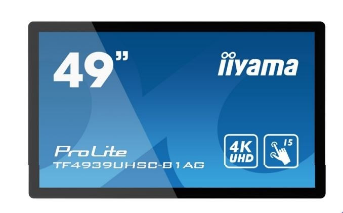 iiyama Monitor wielkoformatowy 49 cali TF4939UHSC-B1AG,IPS,24/7,4K,IP54,500cd,7H,POJ.15p,LAN