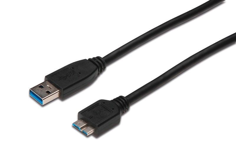 Assmann Kabel połączeniowy USB 3.1 Gen.1 SuperSpeed 5Gbps Typ USB A/microUSB B M/M 1m Czarny