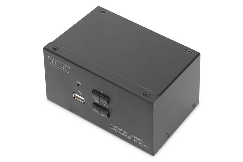 Assmann Przełącznik KVM 2 portowy HDMI, Dual Display, 4K 30Hz