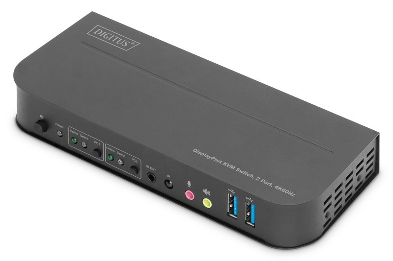 Assmann Przełącznik KVM 2 portowy DisplayPort do HDMI 2x1 4K 60Hz 2xUSB audio