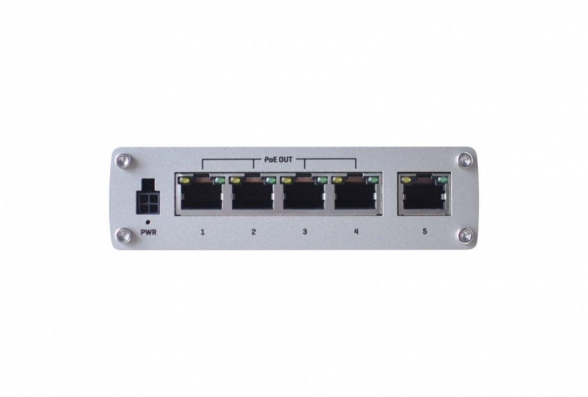 Teltonika Przełącznik przemysłowy TSW100 4xPoE+, 5xGigabit