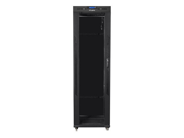 LANBERG Szafa instalacyjna rack stojąca 19 42u 600x600 czarna, drzwi szklane lcd (Flat pack)