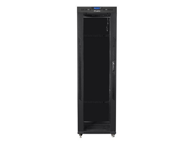 LANBERG Szafa instalacyjna rack stojąca 19 42U 600x800 czarna, drzwi szklane lcd (Flat pack)