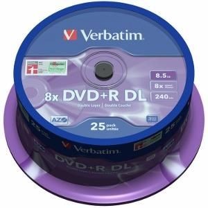 Verbatim 43757 DVD+R DL spindle 25 8,5GB 8x MATT SILVER