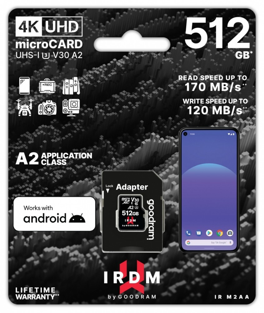 GoodRam Karta pamięci microSD IRDM 512GB UHS-I U3 A2 + adapter