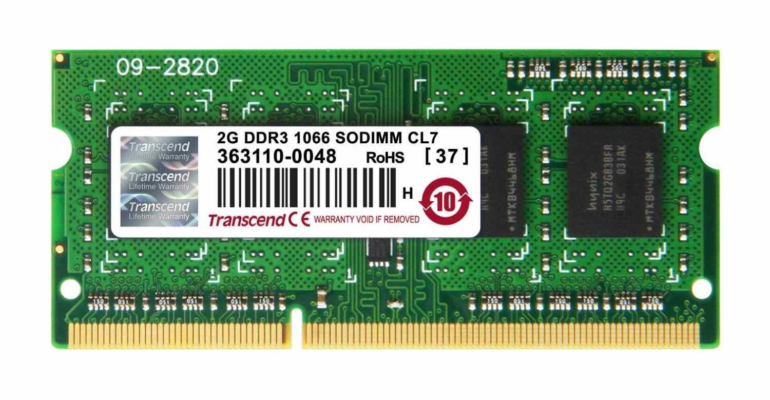 Transcend SODIMM DDR3 2GB 1066MHz 1Rx8 CL7