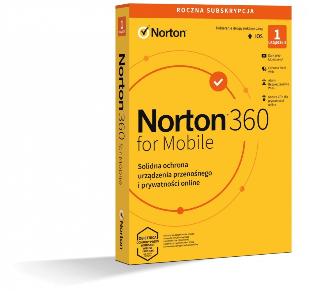 Symantec Norton360 Mobile PL 1 użytkownik, 1 urządzenie, 1 rok 21426915