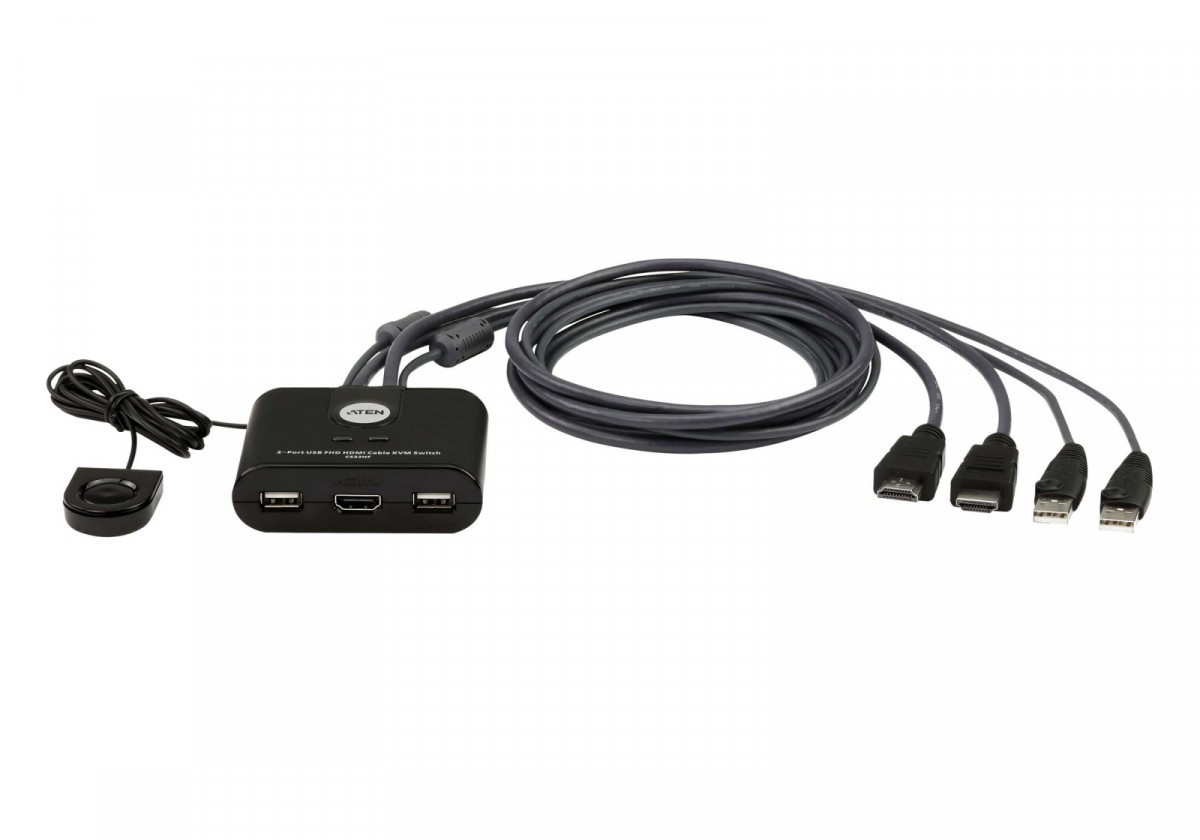 Aten Przełącznik 2 portowy USB VGA FHD HDMI KVM Switch