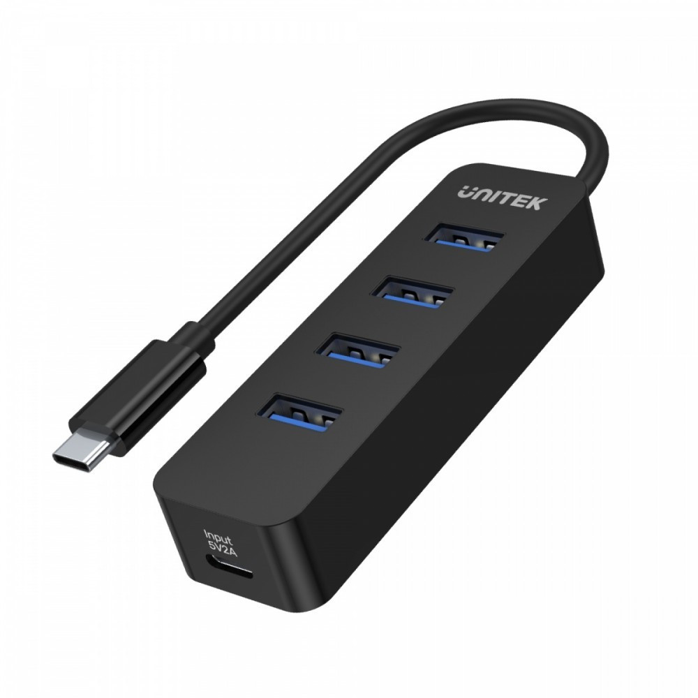Unitek HUB USB-C, 4x USB-A 3.1, Aktywny, 10W, H1117B