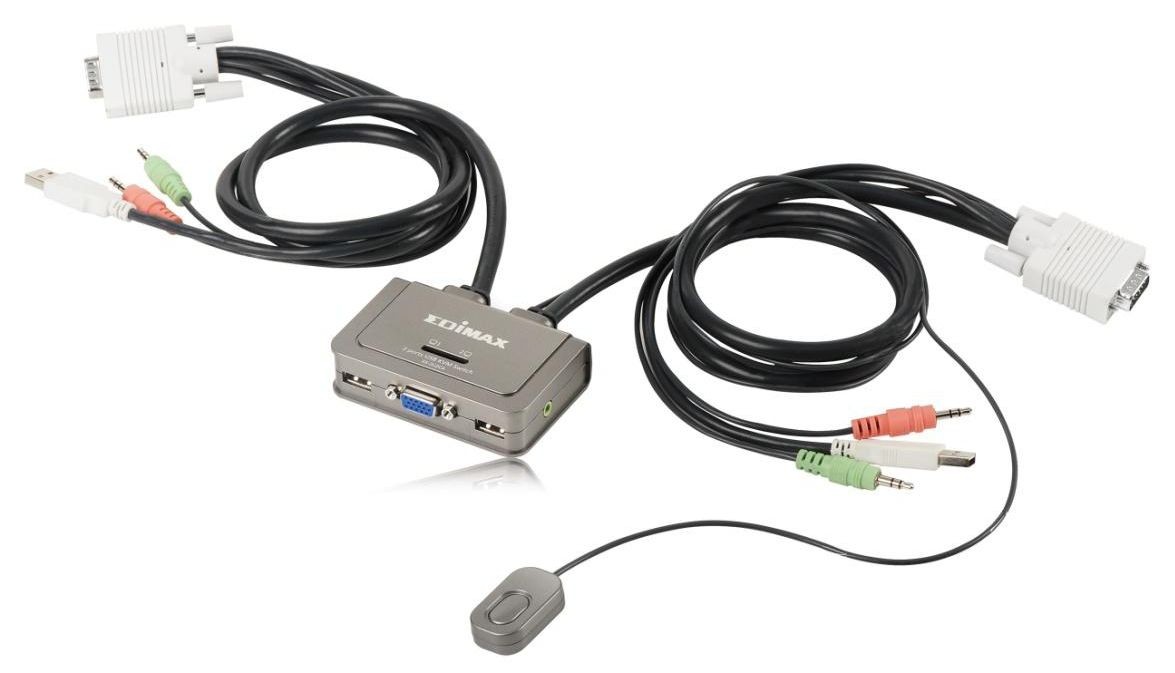 Edimax Switch KVM EK-2U2CA 2xUSB z kablami i audio