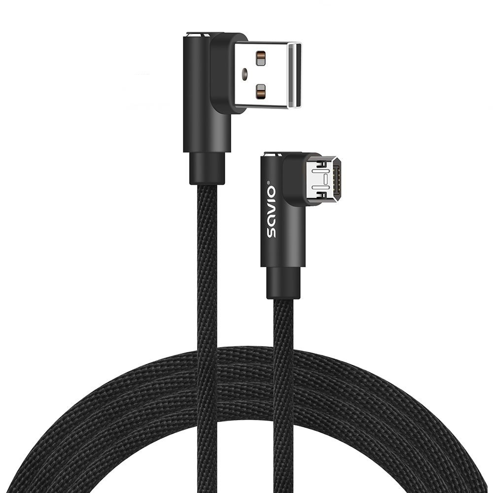 Savio Kabel z dwustronnym złączem USB Micro USB - USB A 1m, CL-161