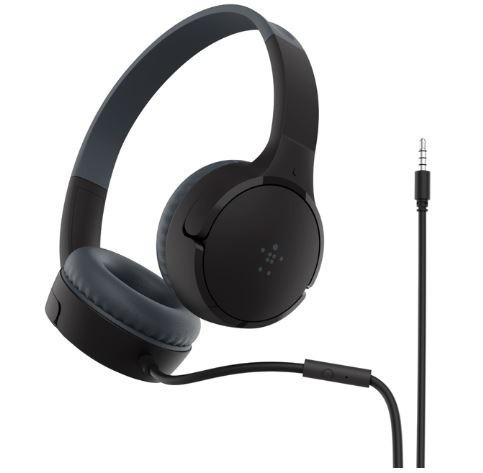 Belkin Słuchawki SOUNDFORM Mini Nauszne Przewodowe Czarne Dla Dzieci