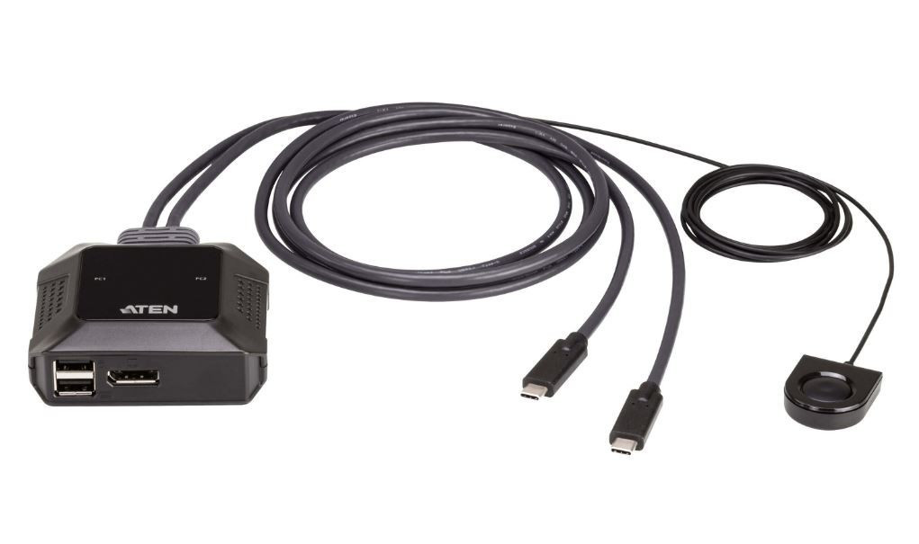 Aten Przełącznik kablowy 2-portowy 4K USB-C DP KVM