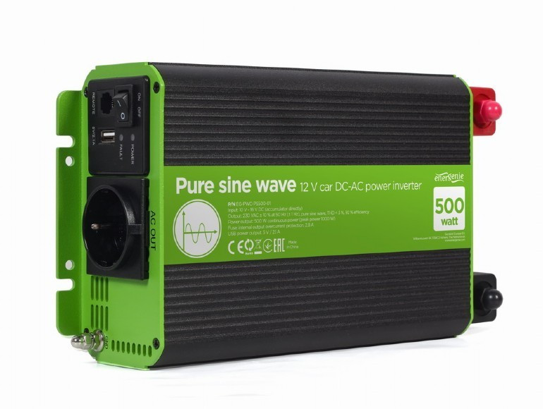 EnerGenie Przetwornica 12V/230V 500W/1000W czysty sinus