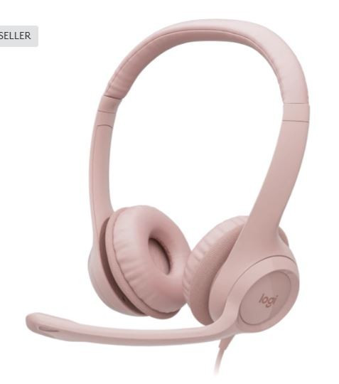 Logitech Zestaw słuchawkowy H390 Rose 981-001281