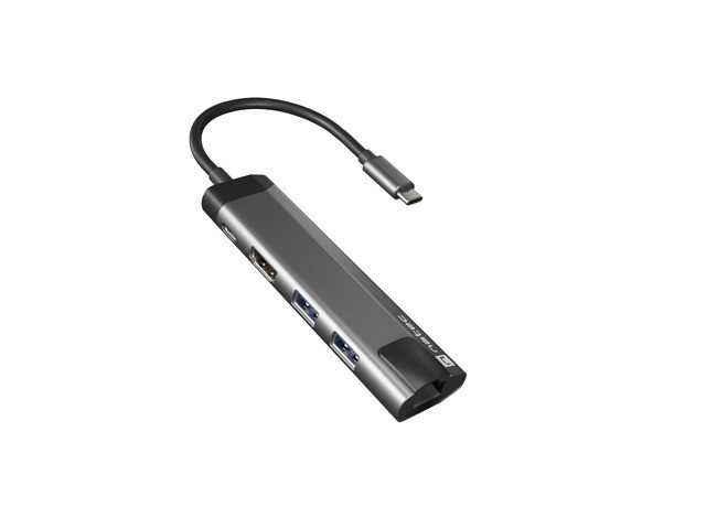 NATEC Stacja dokująca Multi Port Fowler Go USB-C - Hub 2x USB 3.0, HDMI 4K, USB-C PD, RJ45