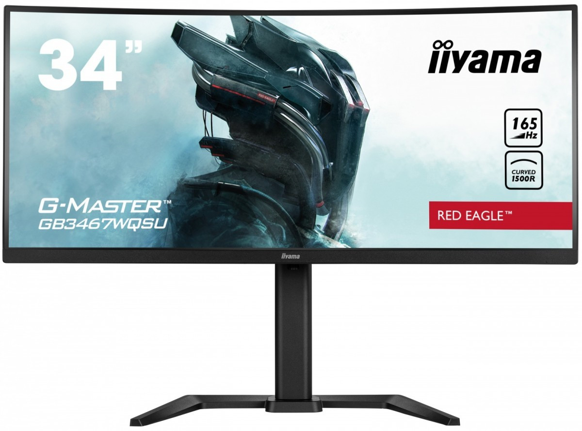 iiyama Monitor 34 cale G-MASTER GB3467WQSU-B5 VA,UWQHD,165HZ,HAS(15cm),1500R,4xUSB