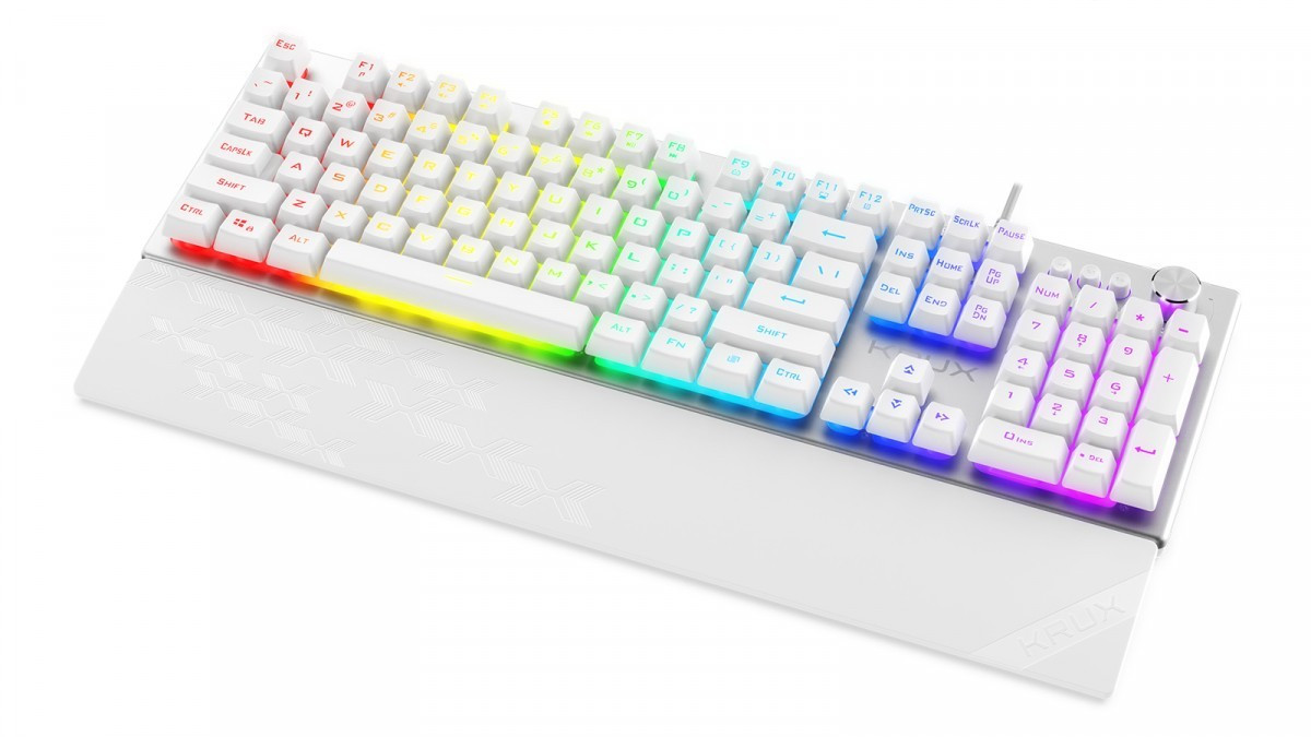 KRUX Klawiatura Frost RGB srebrno-biała