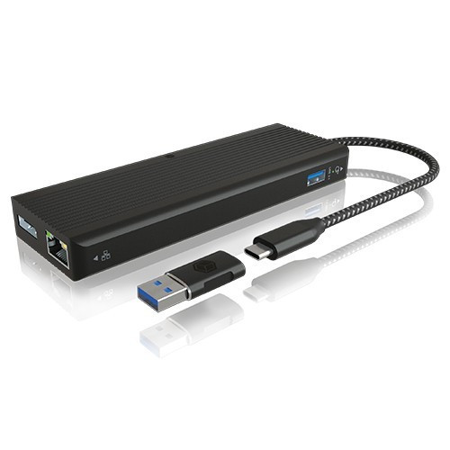 RaidSonic Technology Stacja dokująca IB-DK4080AC 9w1,2x HDMI & 2x DisplayPoprt,USB,Headset combo, LAN, Power delivery up to 100W