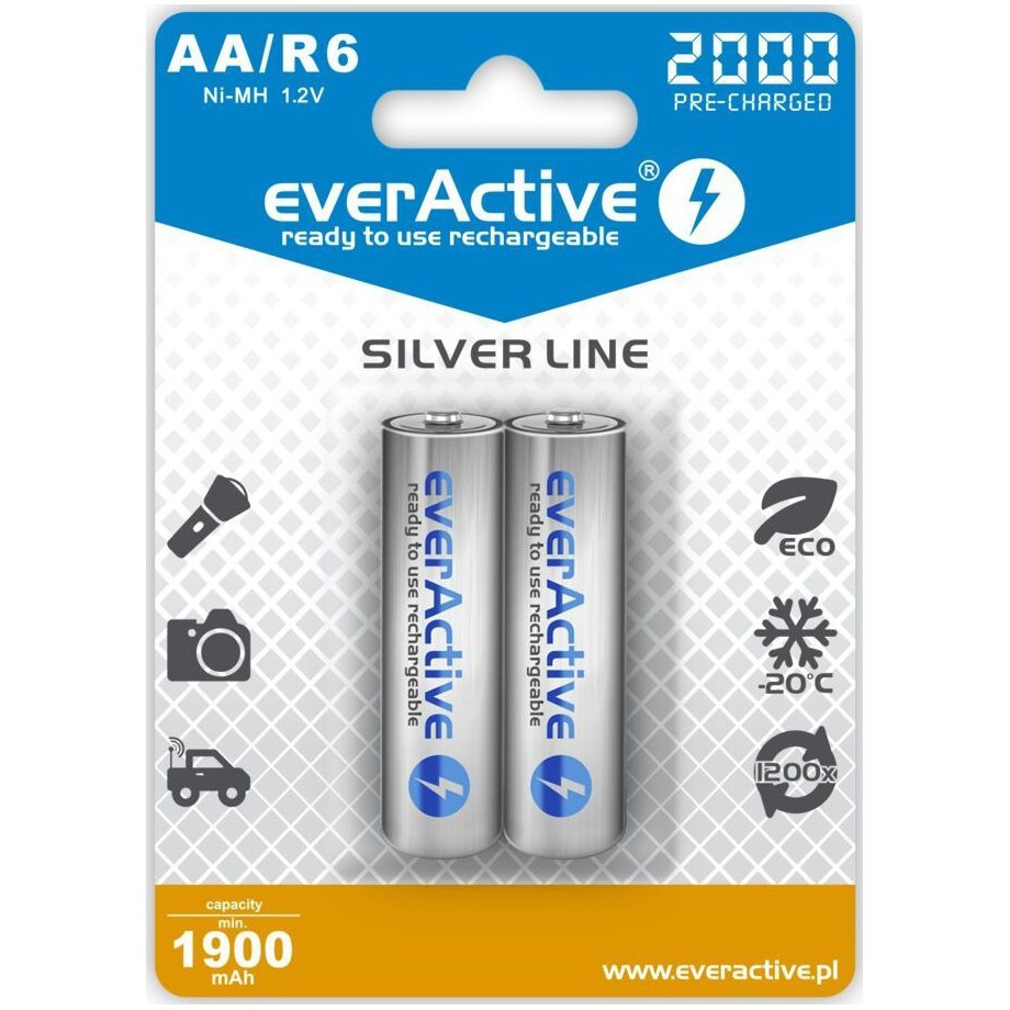 everActive Akumulatory R6/AA 2000 mAH, blister 2 SZT. technologia Ready To Use