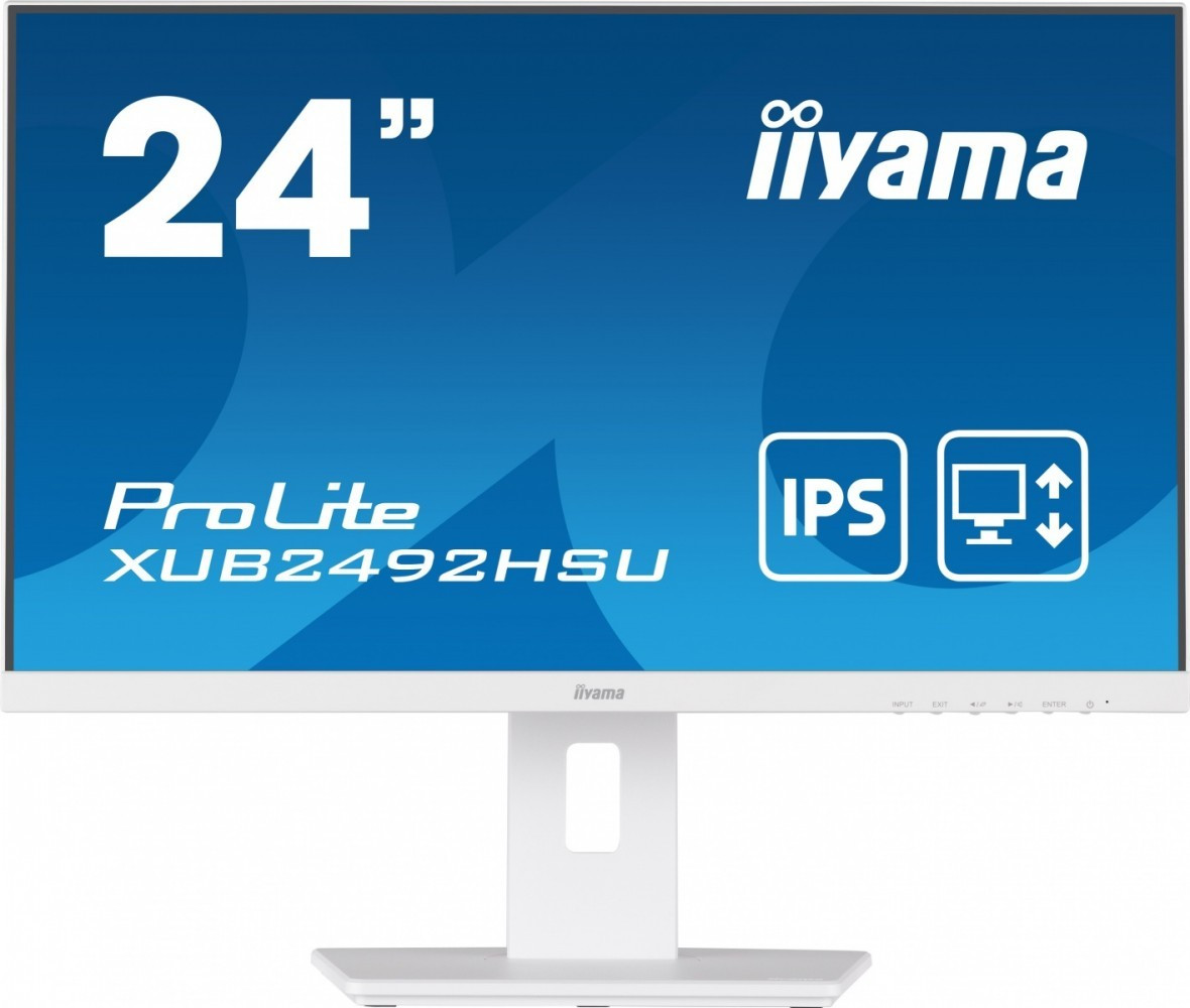 iiyama Monitor 23.8 cala XUB2492HSU-W5 IPS,HDMI,DP,VGA,USB,HAS(150mm),biały