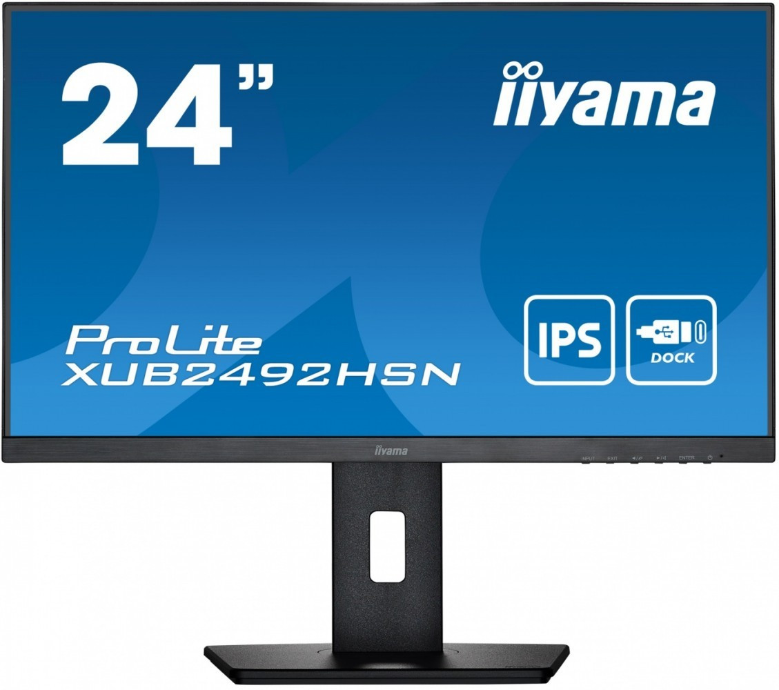 iiyama Monitor 24 cale XUB2492HSN-B5 IPS,USB-C Dock,HDMI,DP,DaisyChain,HAS