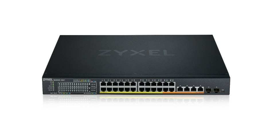 ZyXEL Przełącznik XMG1930-30HP, 24-port 2.5GbE Smart Managed Layer 2 PoE 700W 22xPoE+/8xPoE++ Switch with 4 10GbE and 2 SFP+ Uplink