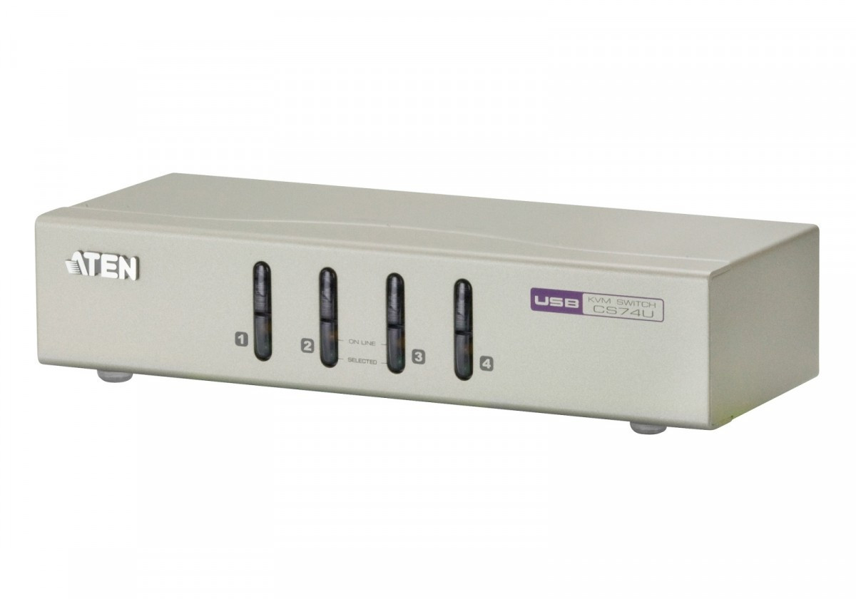 Aten Przełącznik 4-Port USB VGA/Audio KVM Switch CS74U