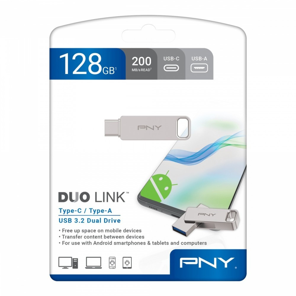PNY Technologies Pendrive 128GB USB 3.2 Duo-Link P-FDI128DULINKTYC-GE