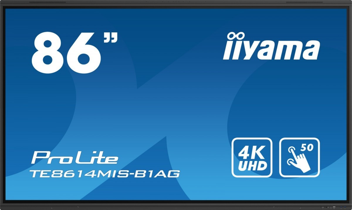 iiyama Monitor wielkoformatowy 85.6 cali TE8614MIS-B1AG INFRARED,50pkt,VA,4K,7H,WiFi,MIC,USB-C