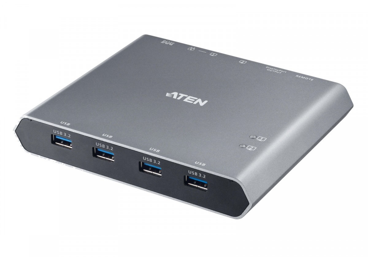 Aten Przełącznik 2-Port 4K DP USB-C KVM Dock Switch with Power