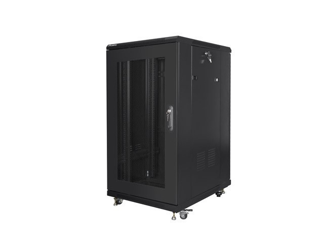 Lanberg Szafa stojąca 19 cali 22U 600x800 drzwi perforowane, czarna