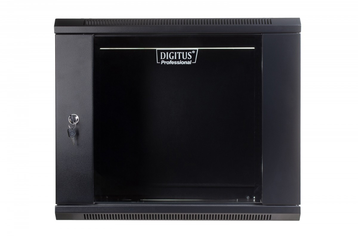 Digitus Szafa sieciowa wisząca 19 cali 9U rack 600x600, drzwi szyba, niedzielona, niezłożona, Czarna