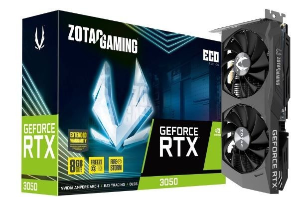 Zotac GAMING GeForce RTX 3050 ECO 8GB GDDR6 3xDP 1xHDMI