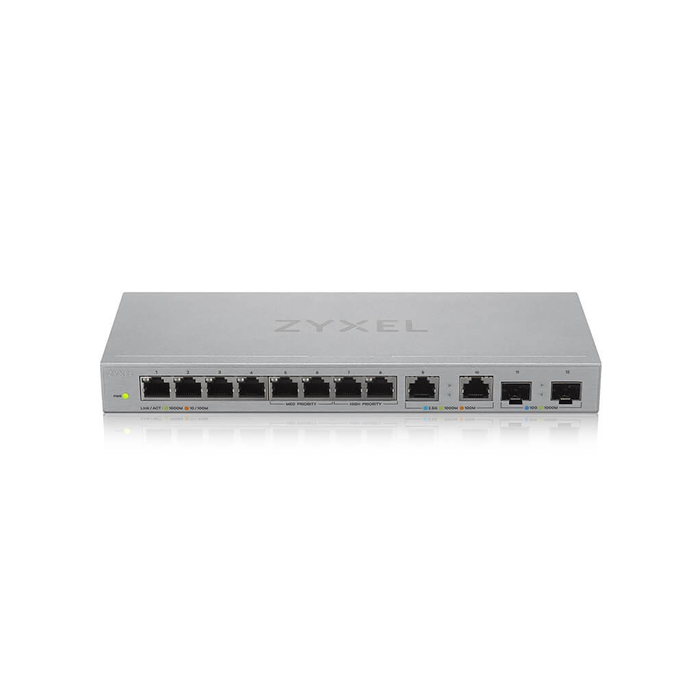 ZyXEL Przełącznik 12-Port Gigabit Unmanaged Switch with 8-Port 1G + 2-Port 2.5G + 2-Port SFP+ XGS1010-12-ZZ0102F