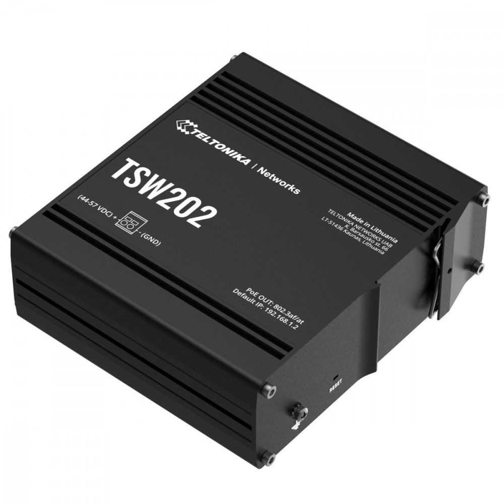 Teltonika Przełącznik zarządzalny przemysłowy TSW202 2xSFP 8xPoE+ L2/L3