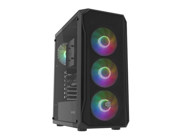 NATEC Obudowa Fury Shobo SH4F RGB Midi Tower z oknem Czarna
