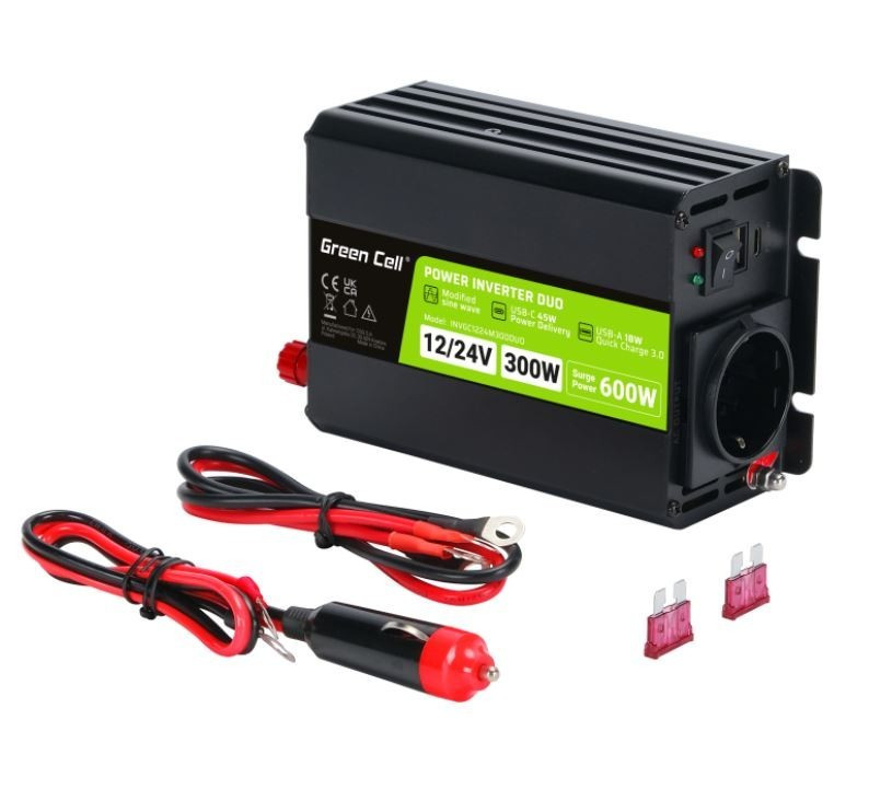 Green Cell power inverter DUO 12V/24V-230V 300W/600W
