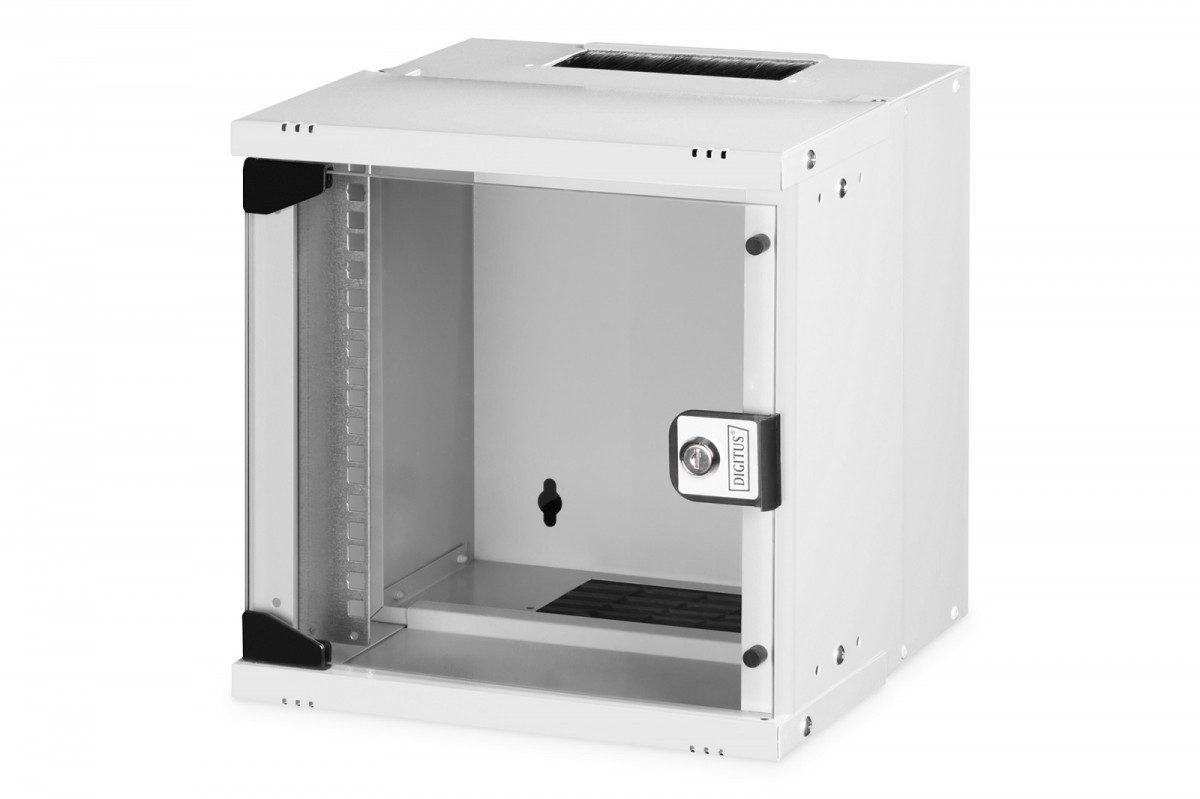 Digitus Szafa sieciowa wisząca 10 cali 6U, SOHO PRO 324 x 316 x 298 mm, nośność 60kg, drzwi szyba, niezłożona, Szara