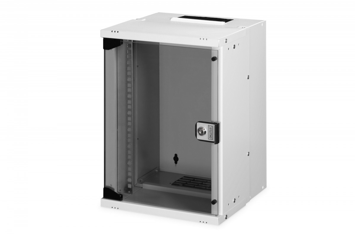 Digitus Szafa sieciowa wisząca 10 cali 9U, SOHO PRO 457 x 316 x 298 mm, nośność 60kg, drzwi szyba, niezłożona Szara