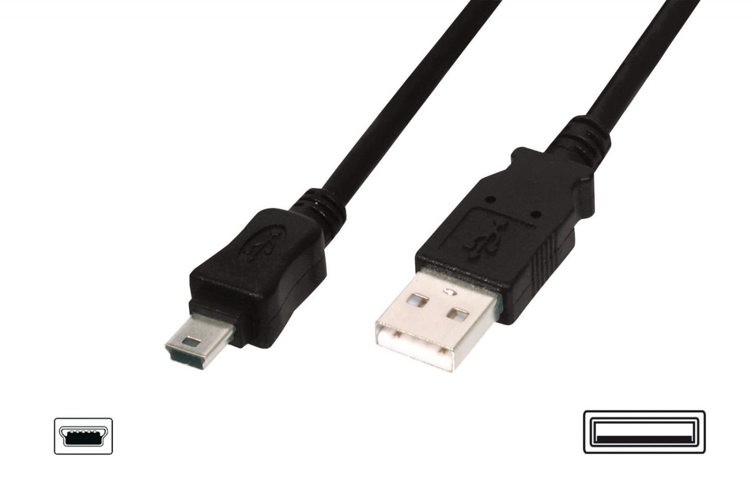 Assmann Kabel połączeniowy USB 2.0 HighSpeed 'Canon' Typ USB A/miniUSB B (5pin) M/M czarny 1,8m