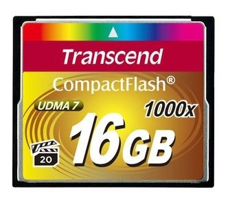 Transcend TS16GCF1000 karta pamięci 16GB Compact Flash 1000x (Odczyt 160MB/s ,zapis 70MB/s)