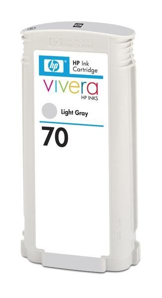 HP 70 original ink cartridge light grey standard capacity 130ml 1-pack with Vivera ink