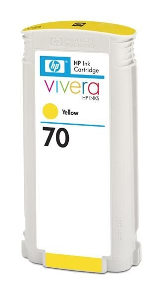 HP 70 original ink cartridge yellow standard capacity 130ml 1-pack with Vivera ink