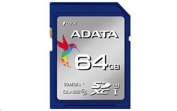 A-Data ADATA ASDX64GUICL10-R ADATA karta pamięci Premier SDXC UHS-I U1 64GB (Video Full HD) Retail