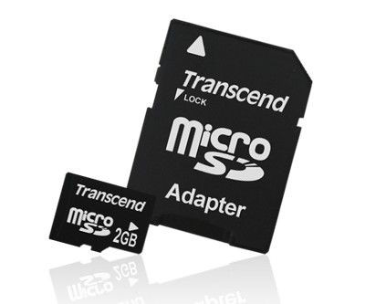 Transcend TS2GUSD karta pamięci Micro SD 2GB + Adapter do karty SD