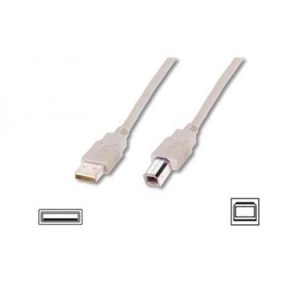 Assmann Kabel połączeniowy USB 2.0 HighSpeed Typ USB A/USB B M/M 1,8m Szary